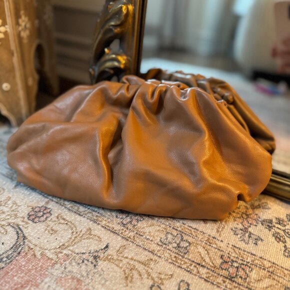 Brown vegan leather clutch size medium - Picture 2 of 4